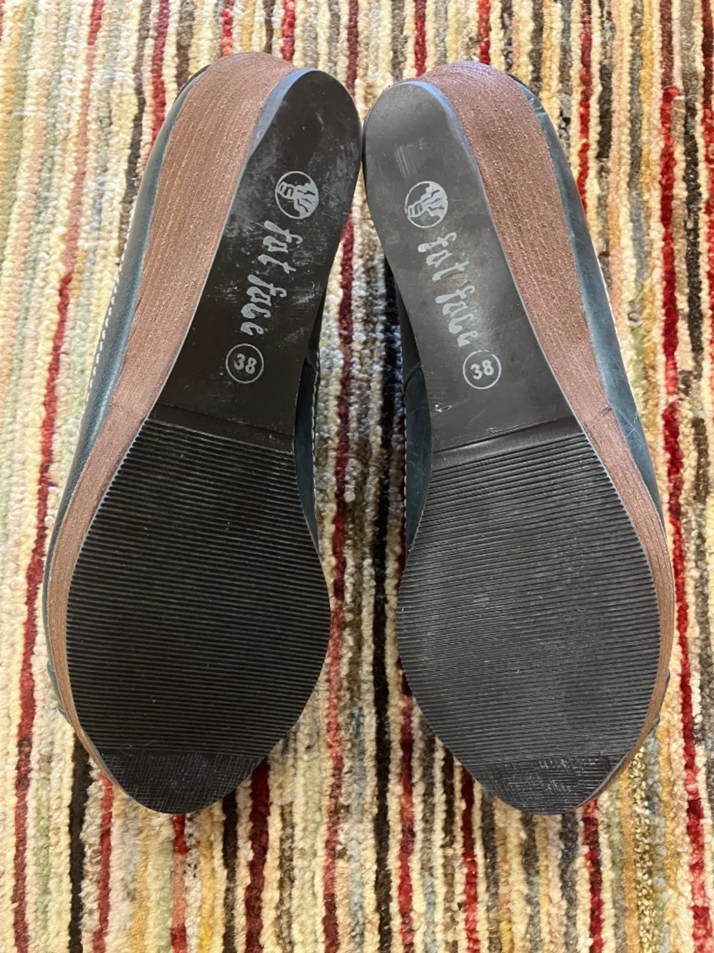 NEW Women's Fat Face USA 7 (UK38) - Open Toe Blue Green Earthy Leather Shoes